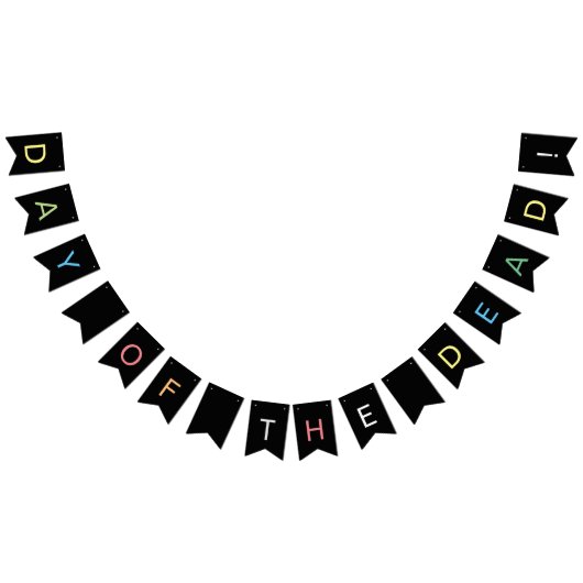 Gothic Black Dia de los Muertos Sugar Skull Vlaggetjes (Alle)