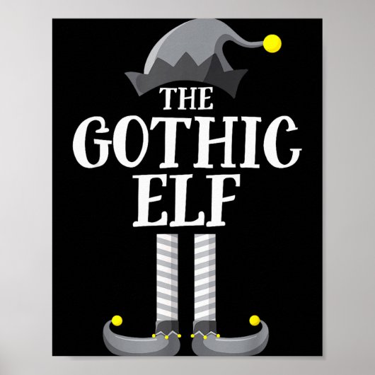Gothic Black Elf Matching Family Group Christmas P Poster (Voorkant)