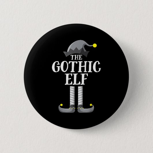 Gothic Black Elf Matching Family Group Christmas P Ronde Button 5,7 Cm (Voorkant)