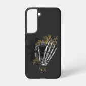  gothic Black en Gold Floral Skeleton Samsung Galaxy Hoesje (Achterkant)
