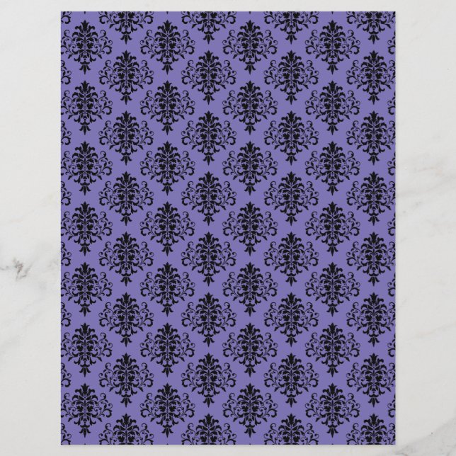 Gothic Black en Paars Damask-scrapbook (Voorkant)