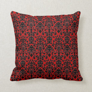 Gothic Black en red damask pillow Kussen