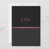Gothic Black en Ruby Wedding Invitation Kaart (Achterkant)