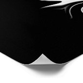 Gothic Black en White Linear Curlicue Pattern Poster (Hoek)