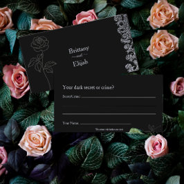 Gothic Black Floral Bachelorette Party Game Plaatskaartje
