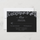 Gothic Black Floral Bachelorette Party RSVP Kaartje (Voorkant)