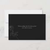 Gothic Black Floral Bachelorette Party RSVP Kaartje (Achterkant)