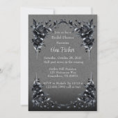 Gothic Black Floral Border Vrijgezellenfeest Kaart (Voorkant)