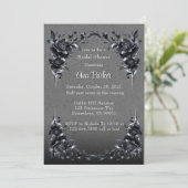 Gothic Black Floral Border Vrijgezellenfeest Kaart (Staand voorkant)