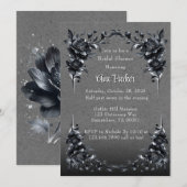 Gothic Black Floral Border Vrijgezellenfeest Kaart (Voorkant / Achterkant)