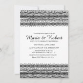 Gothic Black Floral Lace Wedding Invitations Kaart (Voorkant)