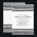 Gothic Black Floral Lace Wedding Invitations Kaart<br><div class="desc">Stationery van Black and White Gothic Wedding</div>