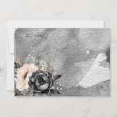 Gothic Black Floral Peony Wedding Save The Date (Achterkant)