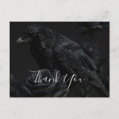 Gothic Black Floral Raven & Roos Bedankt Briefkaart (Voorkant)