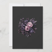 Gothic Black Floral Save the Date Card Kaart (Achterkant)