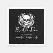 Gothic Black Floral Skull Bachelorette Party Servet (Voorkant)