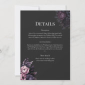 Gothic Black Floral Wedding Details Card Kaart (Voorkant)