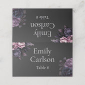 Gothic Black Floral Wedding Place Cards Plaatskaartje (Buitenkant ongevouwen)