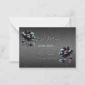 Gothic Black Floral Wedding Save the Date Kaart Notitiekaartje (Voorkant)
