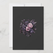Gothic Black Floral Wedding Thank You Card Bedankkaart (Achterkant)