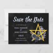 Gothic Black Floral Wiccan Save the Date (Voorkant)