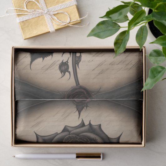 Gothic Black Flower Decoupage paper Tissuepapier (Geschenk)