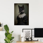 Gothic Black Fox Kunstprint Victoriaanse Donkere A Poster (Thuiskantoor)