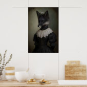 Gothic Black Fox Kunstprint Victoriaanse Donkere A Poster (Keuken)