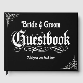 Gothic Black Gastboek Gepersonaliseerde namen en t Gastenboek