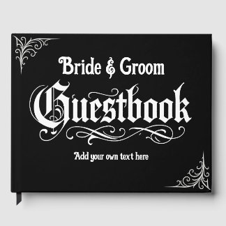 Gothic Black Gastboek Gepersonaliseerde namen en t Gastenboek