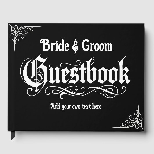 Gothic Black Gastboek Gepersonaliseerde namen en t Gastenboek (Voorkant)