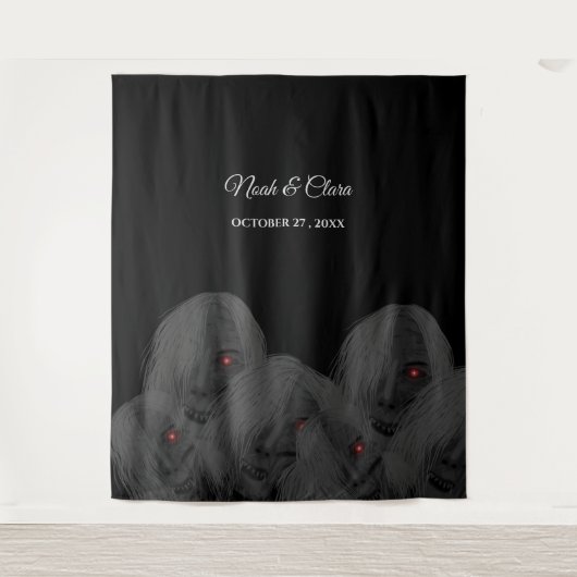 Gothic Black Ghosts - Dark Moody Halloween Wandkleed (Voorkant)
