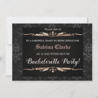 Gothic Black & Gold Chic Bachelorette Party nodigt