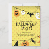 Gothic Black Gold Skull Halloween Costume Party Kaart (Voorkant)