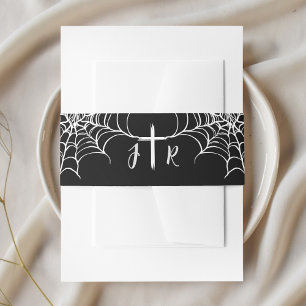 Gothic Black HalloWedding Uitnodiging buikbanden Uitnodigingen Wikkel