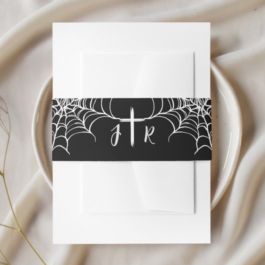 Gothic Black HalloWedding Uitnodiging buikbanden Uitnodigingen Wikkel