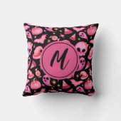 Gothic Black Halloween Ghost Monogram Home Decor Kussen (Achterkant)