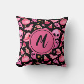 Gothic Black Halloween Ghost Monogram Home Decor Kussen (Voorkant)