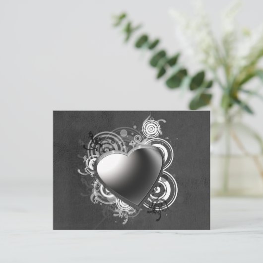 Gothic Black Heart Briefkaart (Staand voorkant)