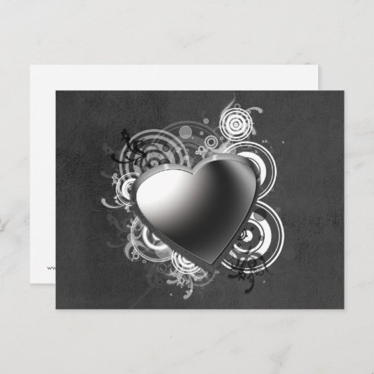 Gothic Black Heart Briefkaart (Voorkant / Achterkant)