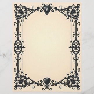 Gothic Black Heart Stationery Paper Briefhoofd