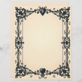 Gothic Black Heart Stationery Paper Briefhoofd (Voorkant / Achterkant)