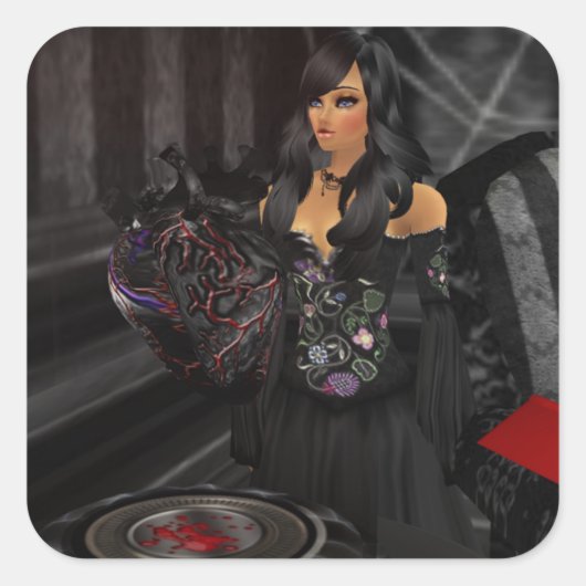 Gothic Black Heart Stickers (Voorkant)