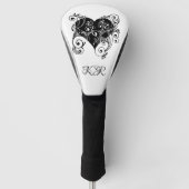 Gothic Black Heart Tattoo Art Design gepersonalise Golfheadcover (Voorkant)