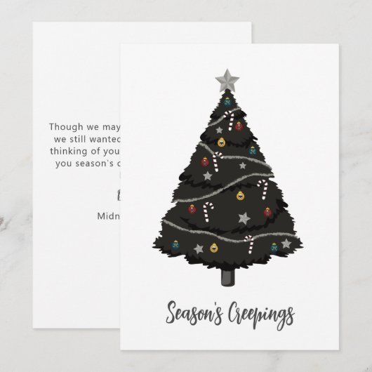 Gothic Black kerstboom Feestdagenkaart (Voorkant / Achterkant)