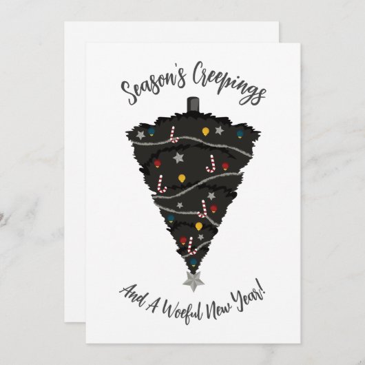 Gothic Black kerstboomvakantie Kaart (Voorkant / Achterkant)