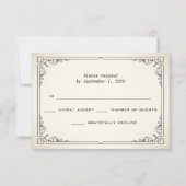 Gothic Black Lace Blood Red Bone RSVP Card Kaartje (Achterkant)