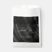 Gothic Black Lace & Satin Wedding ID866 Bedankzakje (Voorkant)