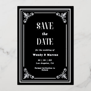 Gothic Black Lijst Dark Aesthetic Silver Real Folie Uitnodiging