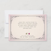 Gothic Black Magenta Lace Roos Bedankkaart (Achterkant)